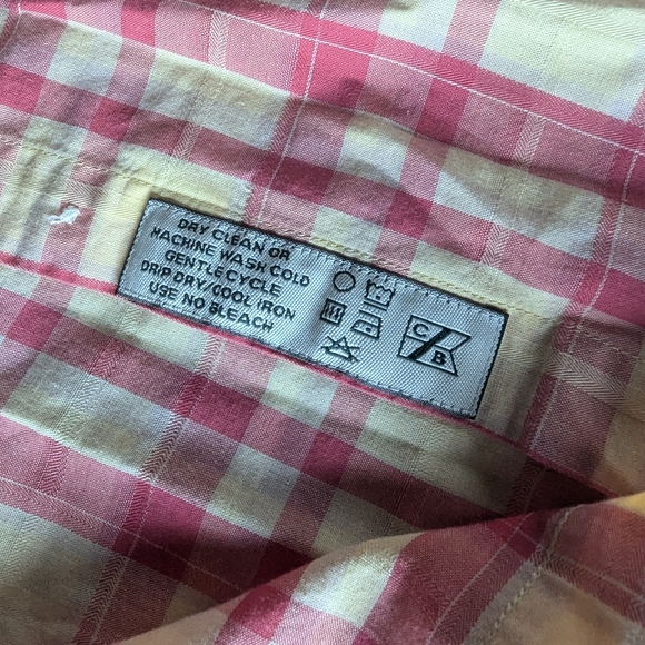 Cutter & Buck Chambray Short Sleeve Shirt Red & Yellow Plaid Mens XL 100% Cotton - Picture 5 of 16